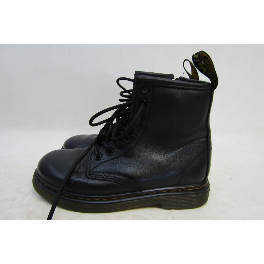 Dr Martens Little Kid Youth Sz 11 M BLack Leather 8 Eye Zip Comfort Ankle Boots